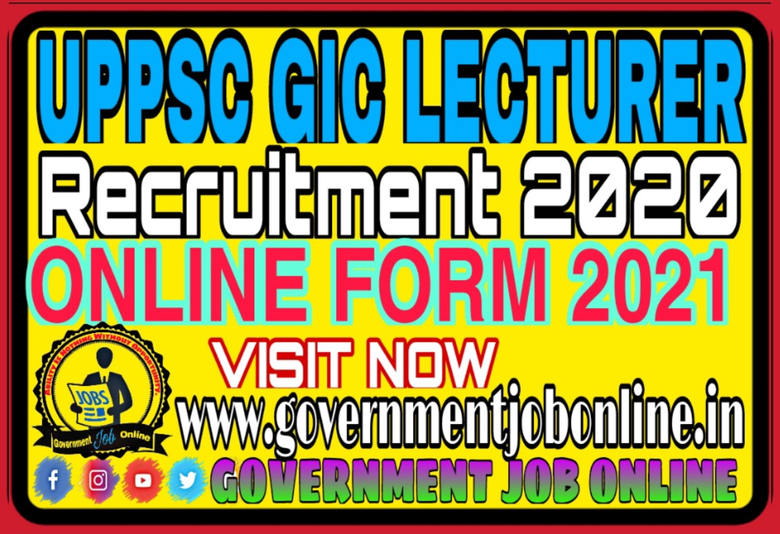 UPPSC GIC Lecturer Online Form 2021