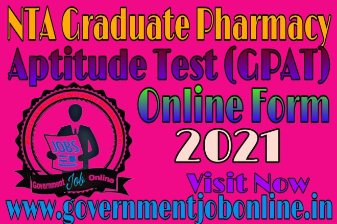 NTA GPAT Online Form 2021