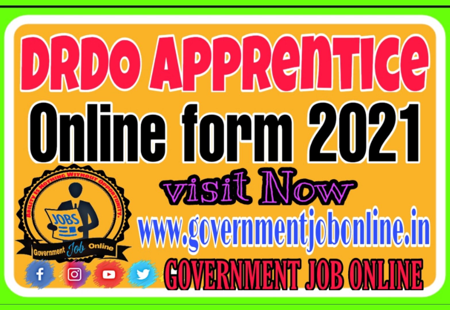 DRDO Apprentice Online Form 2021