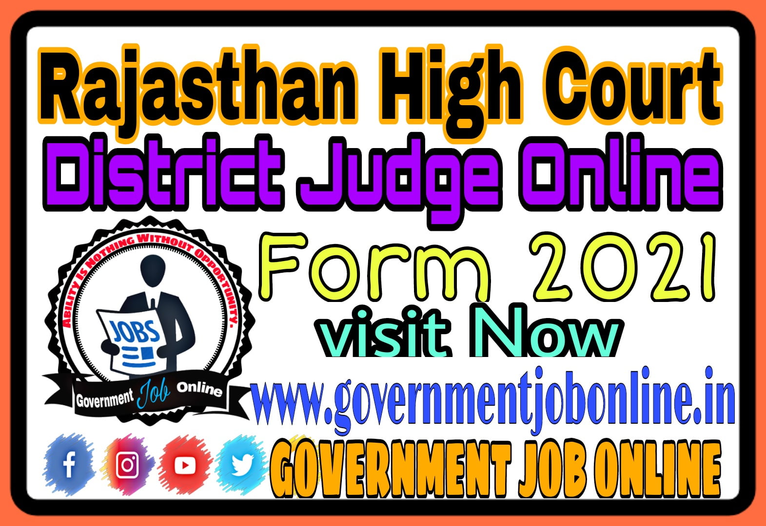 Rajasthan HC District Judge Online Form 2021