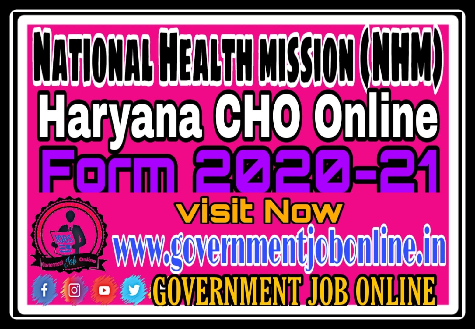 Haryana NHM CHO Online Form 2021