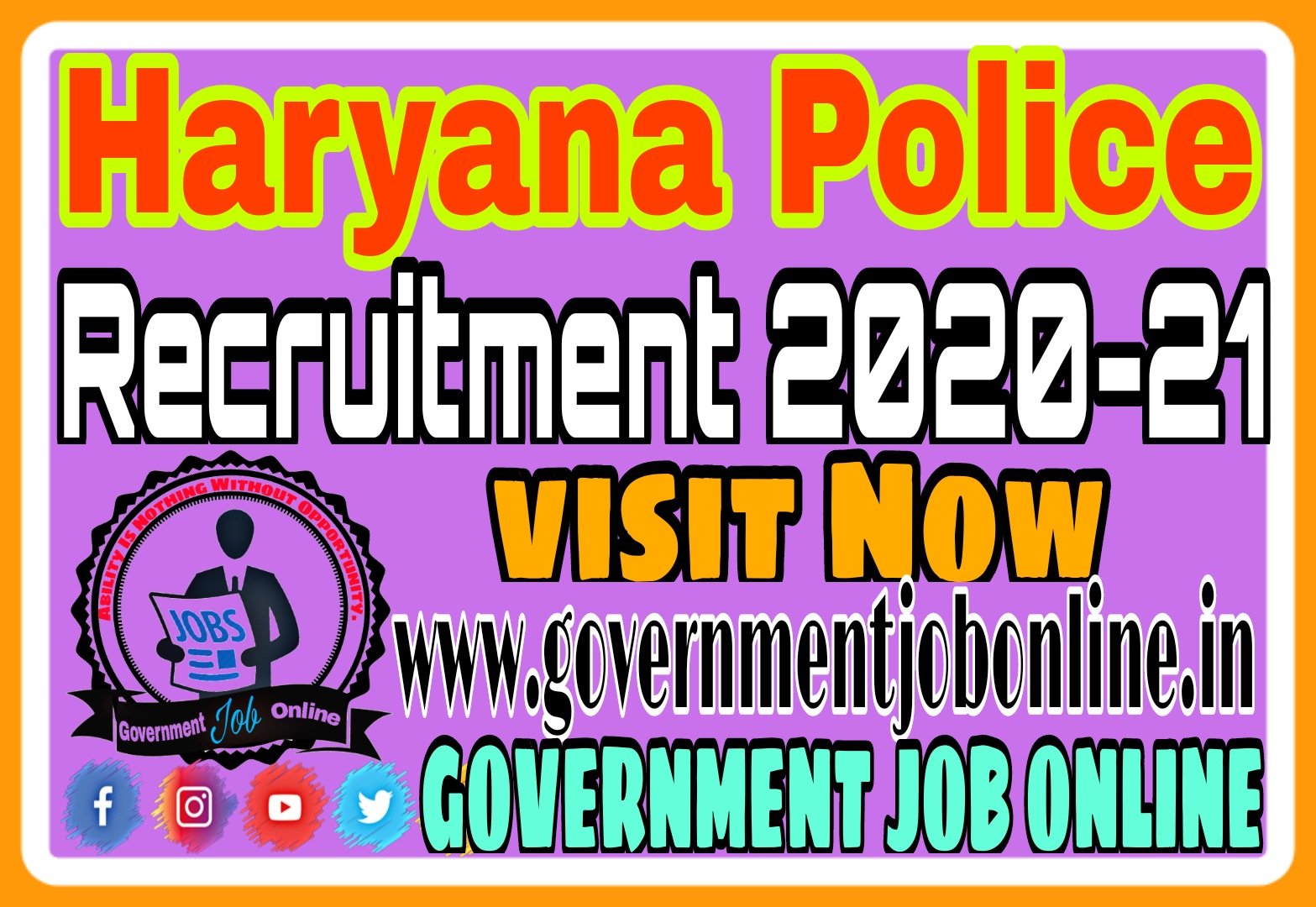 Haryana Police Constable Recruitment 2020-21, Haryana Sub Inspector SI Online Form 2021