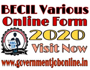 BECIL Various Post Online Form 2020