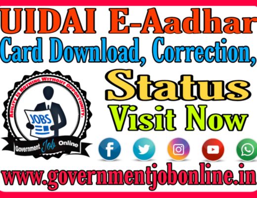 UIDAI E-Aadhar Card Download, Correction, Status