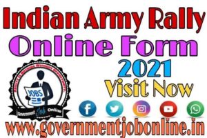 Rajasthan Army Rally Online Form 2021