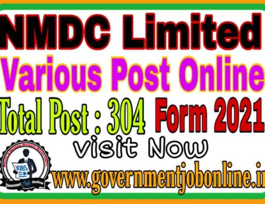 NMDC Limited Various Post Online Form 2021