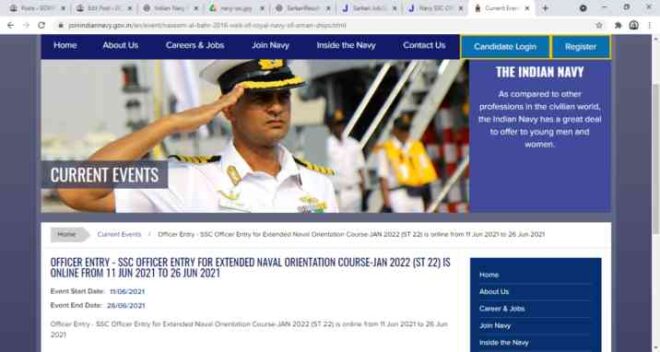 Indian Navy Engineer SSC Online Form 2021