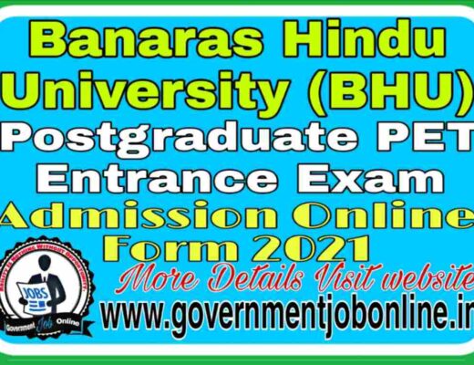 BHU PET Post Graduate Admission 2021 Online Form