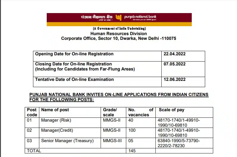 PNB Specialist Officer SO 2022 Online Form PNB Specialist Officer SO 2022 Online Form