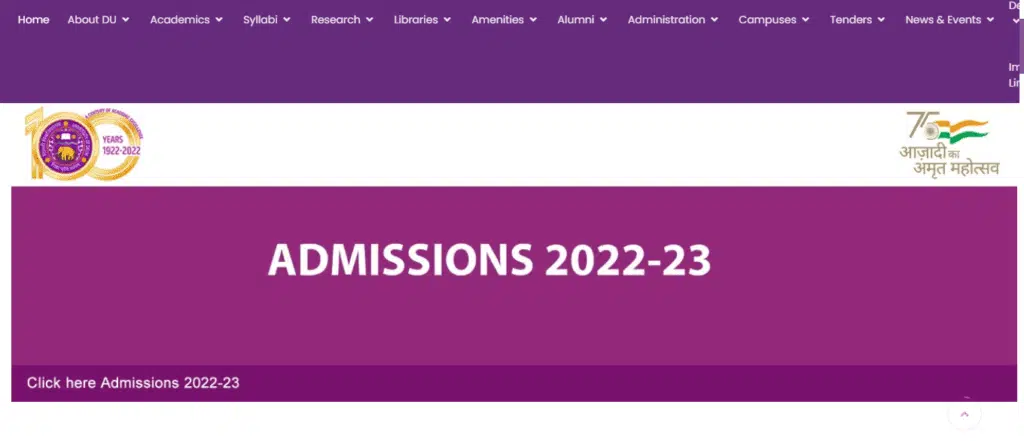 University of Delhi DU PG Admission 2022 Online Form University of Delhi DU PG Admission 2022 Online Form