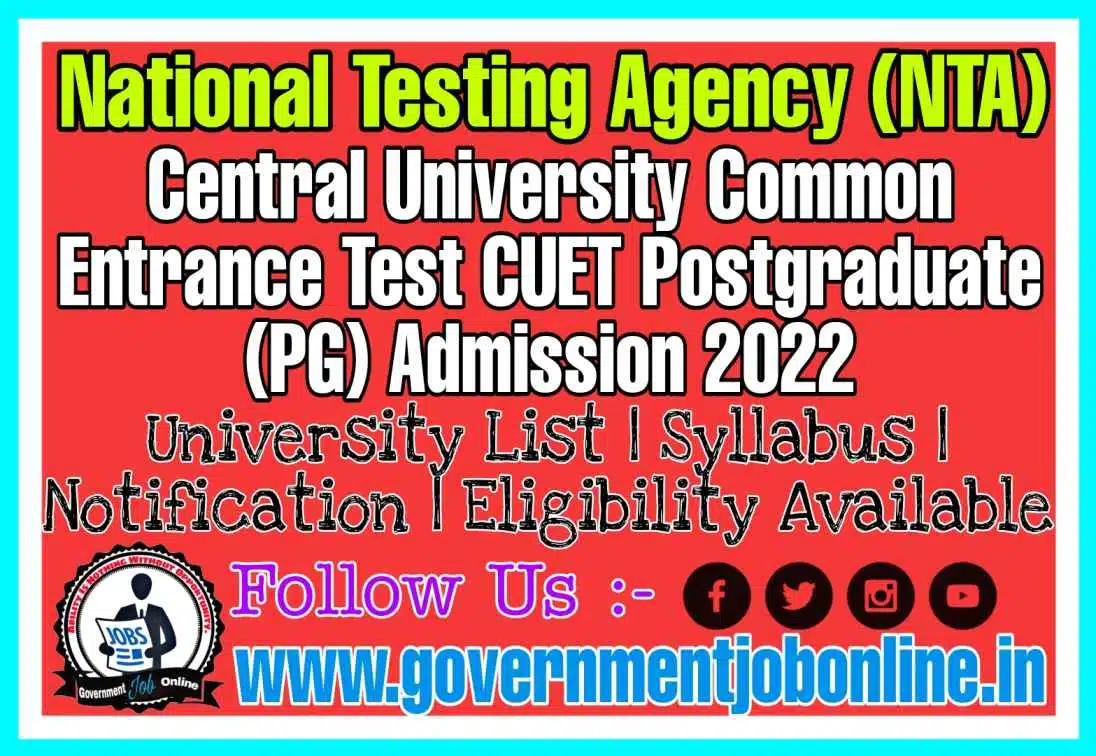 Common University Entrance Test CUET (PG) - 2024 NTA CUET PG 2024 Admission Online Form
