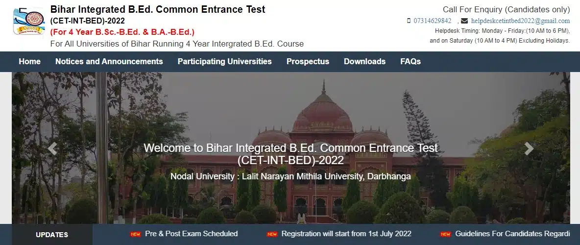 Bihar 4 Year B.Ed Admission 2022 Online Form Bihar 4 Year B.Ed Admission 2022 Online Form
