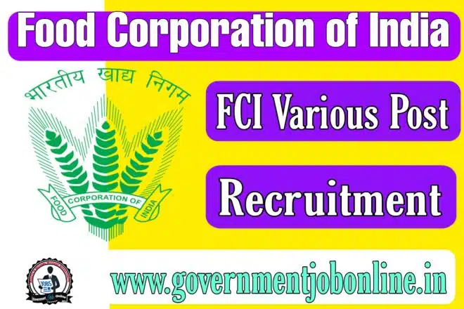FCI Recruitment 2022 in Category III Various Post for 5043 FCI Recruitment 2022 in Category III Various Post for 5043