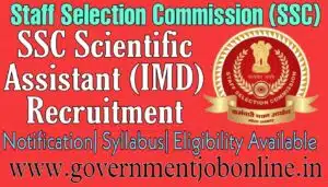 SSC Scientific Assistant 2022 Online Form For 990 Post SSC Scientific Assistant 2022 Online Form For 990 Post