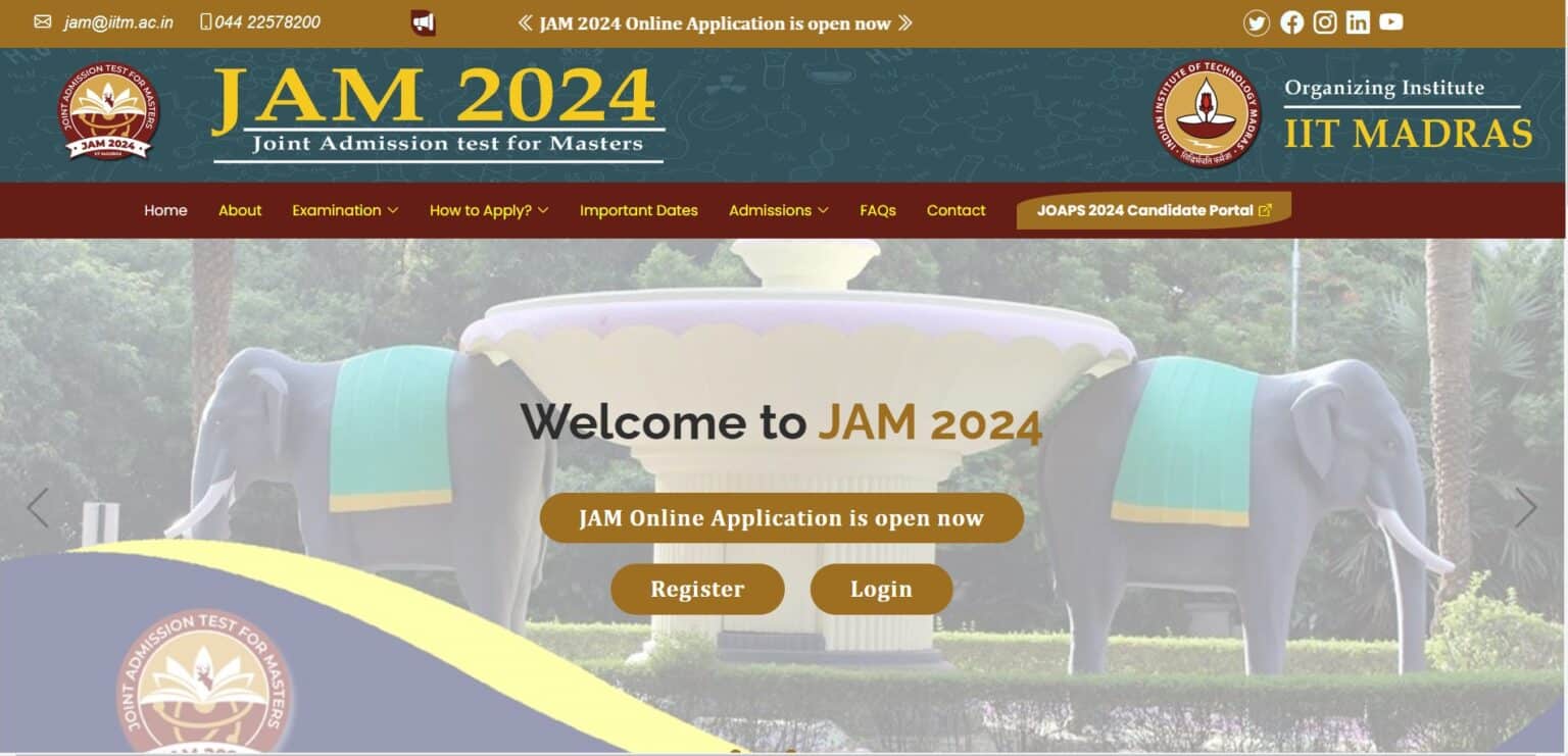 IIT JAM 2025 Admission Apply Online Form