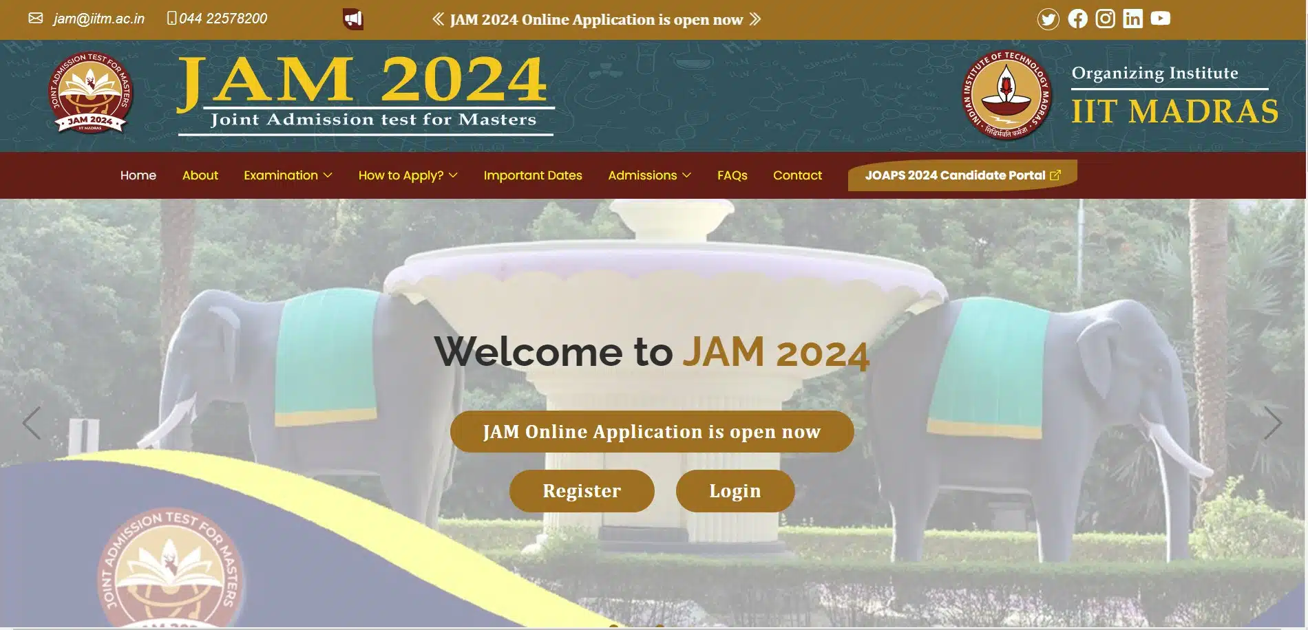 IIT JAM 2025 Admission Apply Online Form