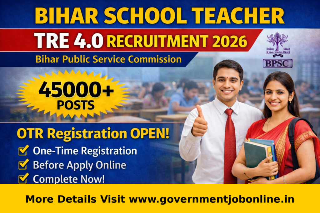 BPSC School Teacher TRE 4.0 Recruitment 2026 Bihar BPSC TRE 4 2026 OTR Registration for 45000+ Post