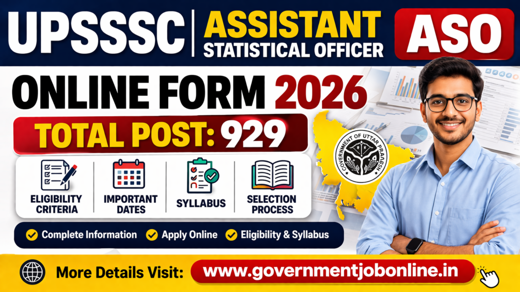 UP Assistant Statistical Officer ASO Recruitment 2026 UP Assistant Statistical Officer ASO Recruitment 2026