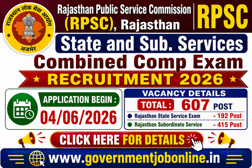Rajasthan RPSC RAS Notification 2026 Rajasthan RPSC RAS 2026 Online Form