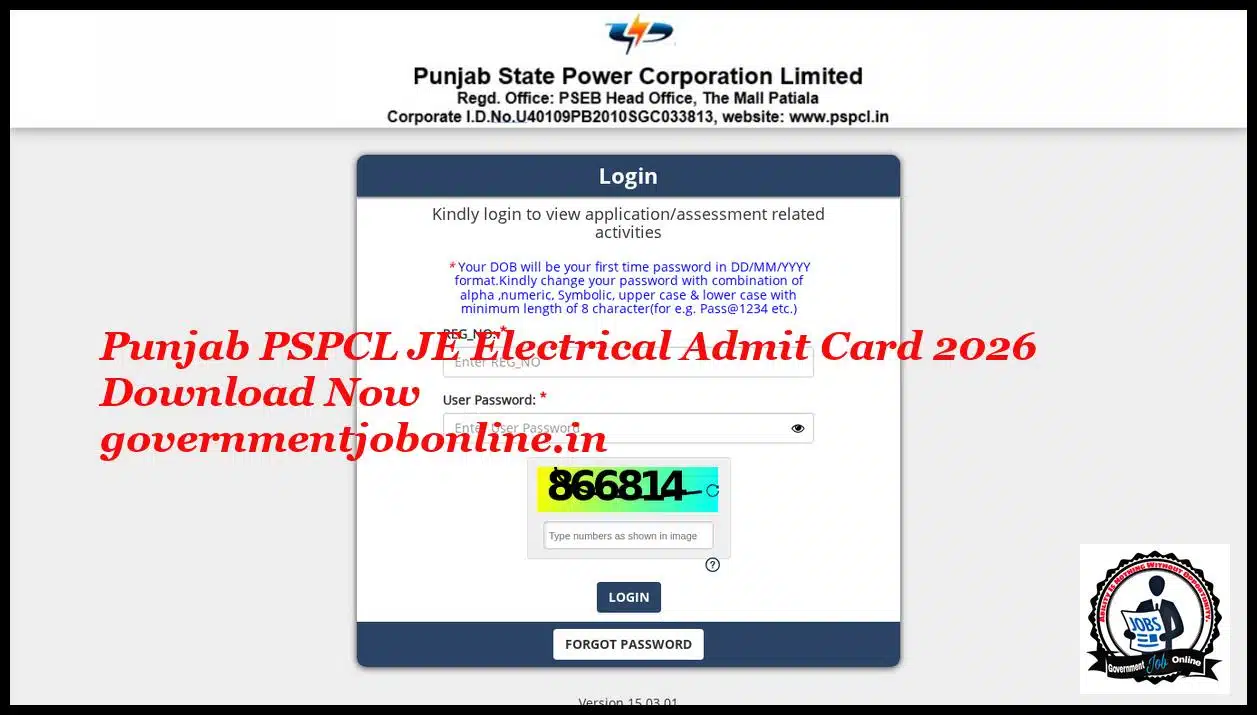 Punjab PSPCL JE Electrical Admit Card 2026 Download Now 1 Punjab PSPCL JE Electrical Admit Card 2026 Download Now