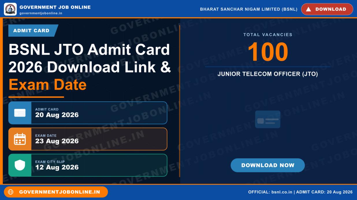 BSNL JTO Admit Card 2026 Download Link & Exam Date 1 BSNL JTO Admit Card 2026 Download Link & Exam Date