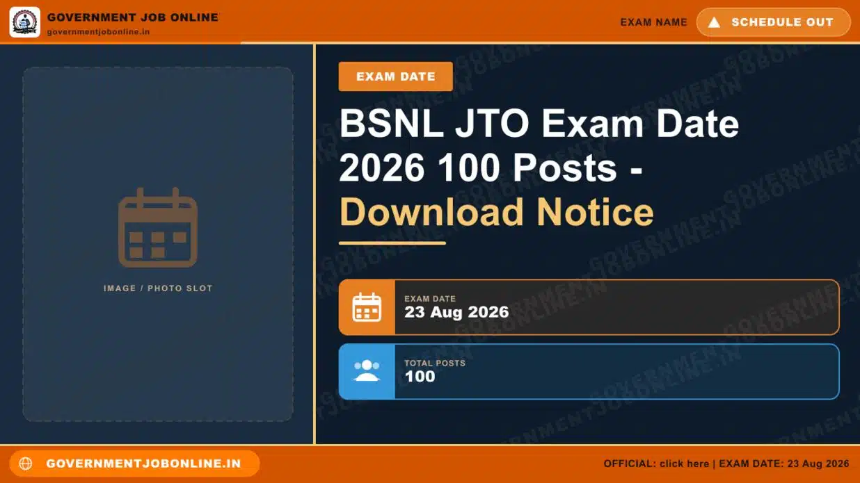 BSNL JTO Exam Date 2026 for 100 Posts – Download Notice 1 BSNL JTO Exam Date 2026 for 100 Posts – Download Notice