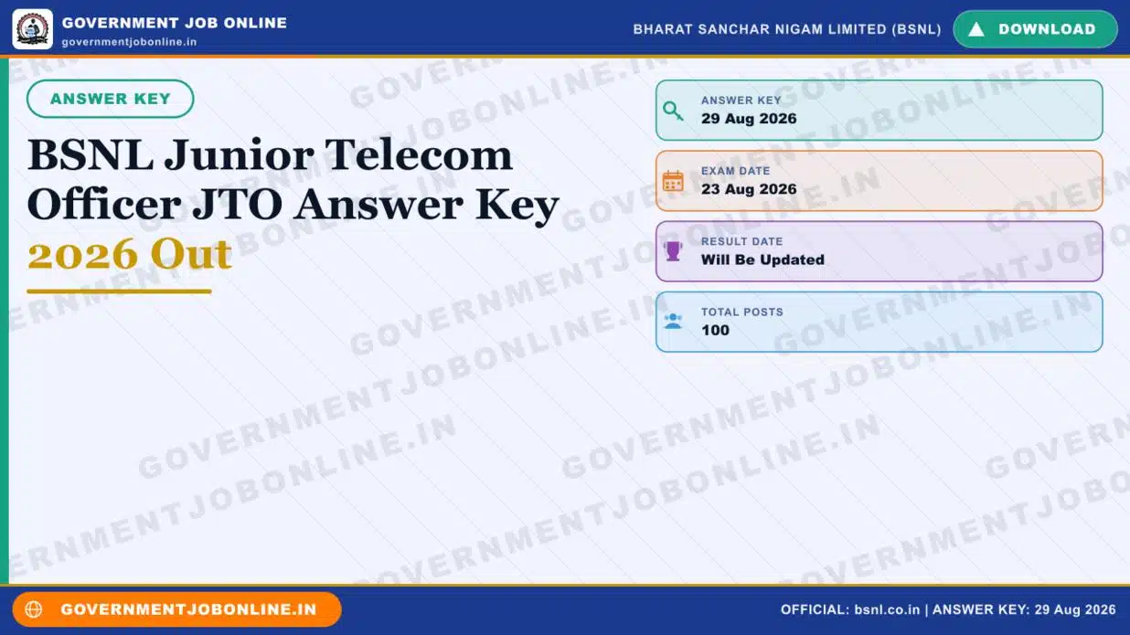BSNL Junior Telecom Officer JTO Answer Key 2026 Out 1 BSNL Junior Telecom Officer JTO Answer Key 2026 Out