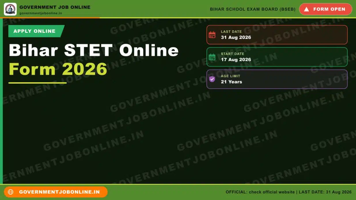 Bihar STET Online Form 2026 - Apply Online Bihar STET Online Form 2026 - Apply Online