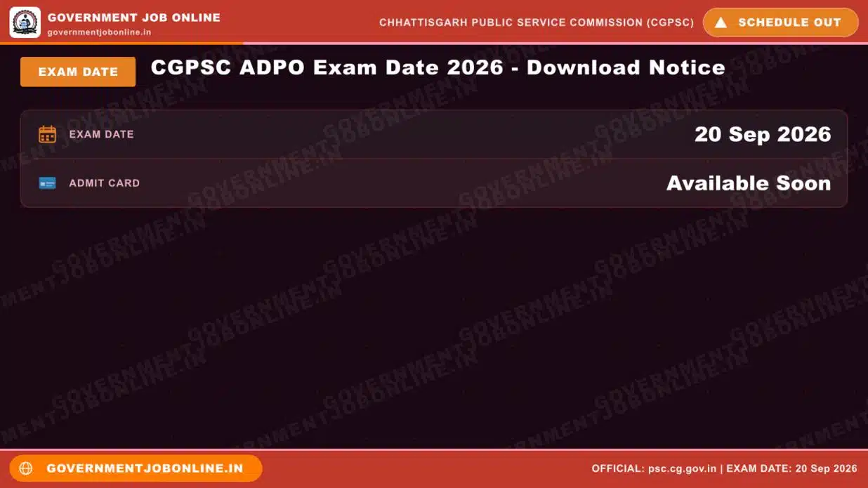 CGPSC ADPO Exam Date 2026 – Download Notice 1 CGPSC ADPO Exam Date 2026 – Download Notice
