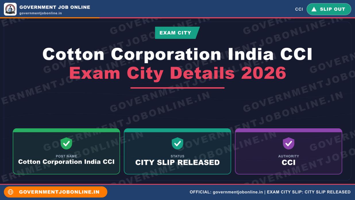 Cotton Corporation of India CCI Exam City Details 2026 1 Cotton Corporation of India CCI Exam City Details 2026