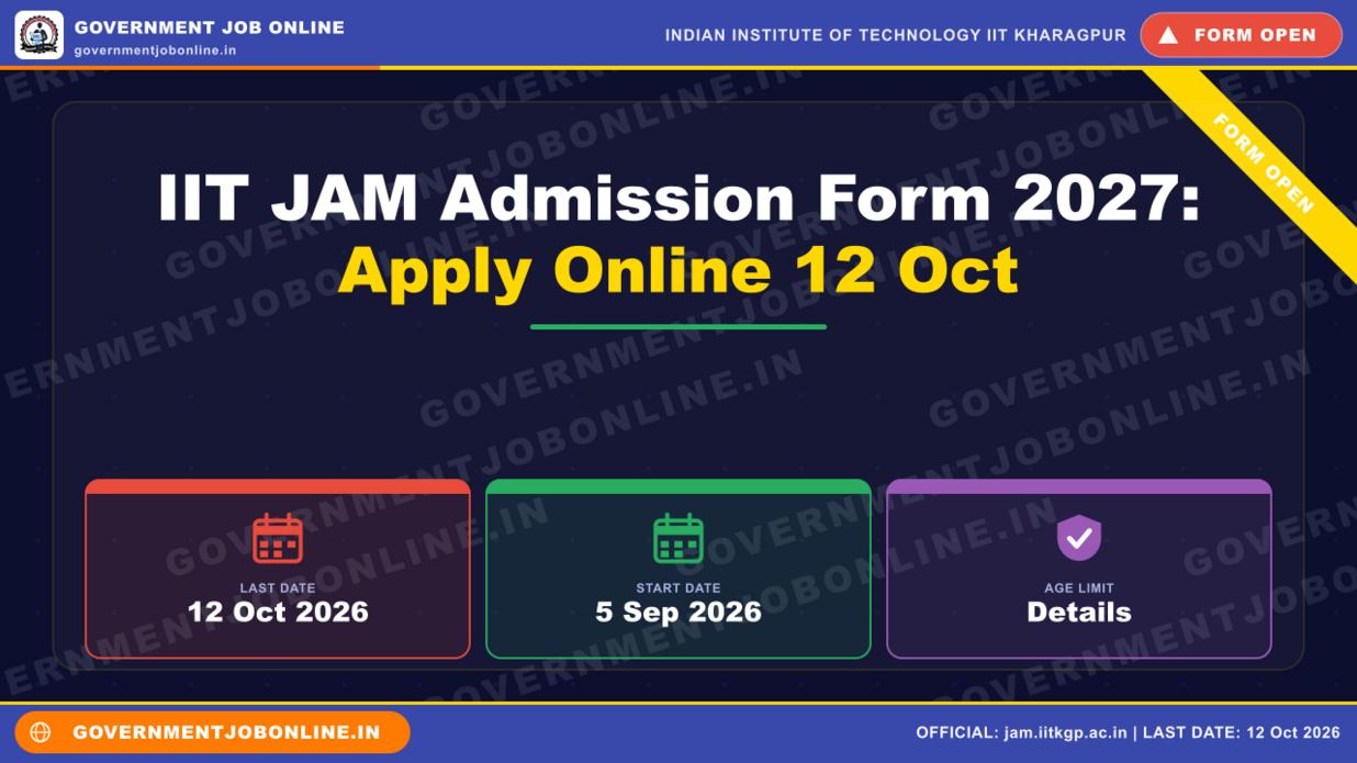 IIT JAM Admission Form 2027: Apply Online By 12 Oct IIT JAM Admission Form 2027: Apply Online By 12 Oct