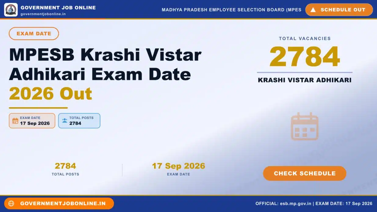 MPESB Krashi Vistar Adhikari Exam Date 2026 Out 1 MPESB Krashi Vistar Adhikari Exam Date 2026 Out