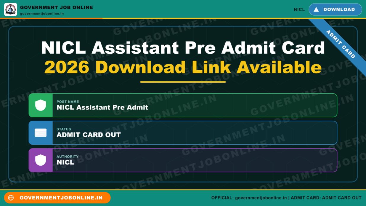 NICL Assistant Pre Admit Card 2026 Download Link Available 1 NICL Assistant Pre Admit Card 2026 Download Link Available