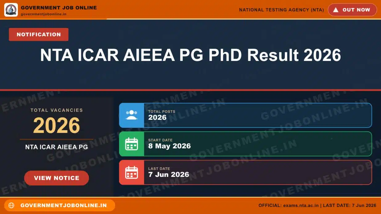 NTA ICAR AIEEA PG PhD Result 2026 – Check Now 1 NTA ICAR AIEEA PG PhD Result 2026 – Check Now
