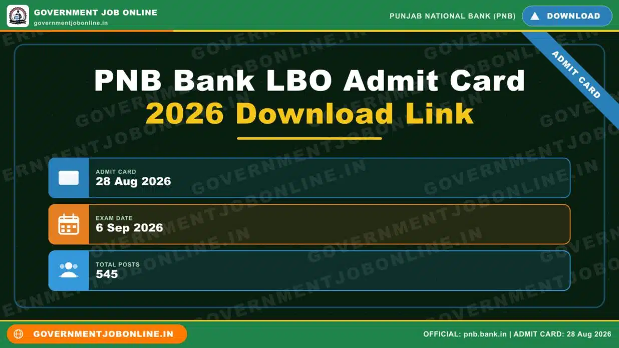 PNB Bank LBO Admit Card 2026 Download Link 1 PNB Bank LBO Admit Card 2026 Download Link