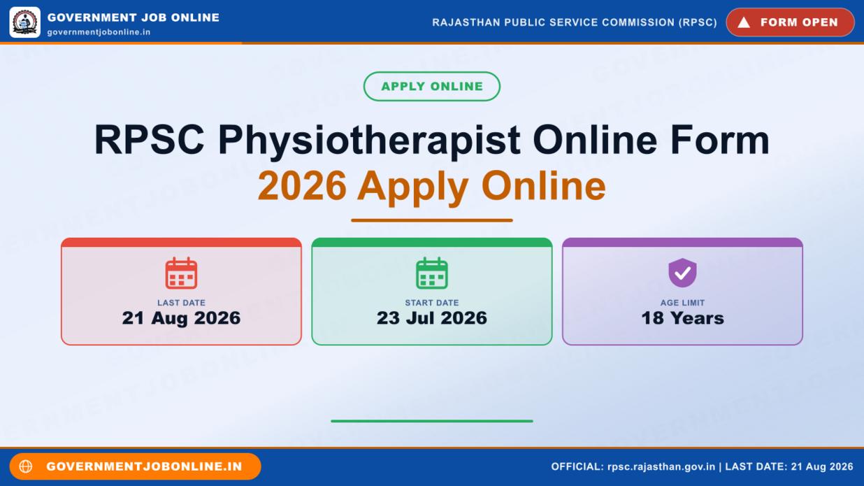 RPSC Physiotherapist Online Form 2026 Apply Online 1 RPSC Physiotherapist Online Form 2026 Apply Online