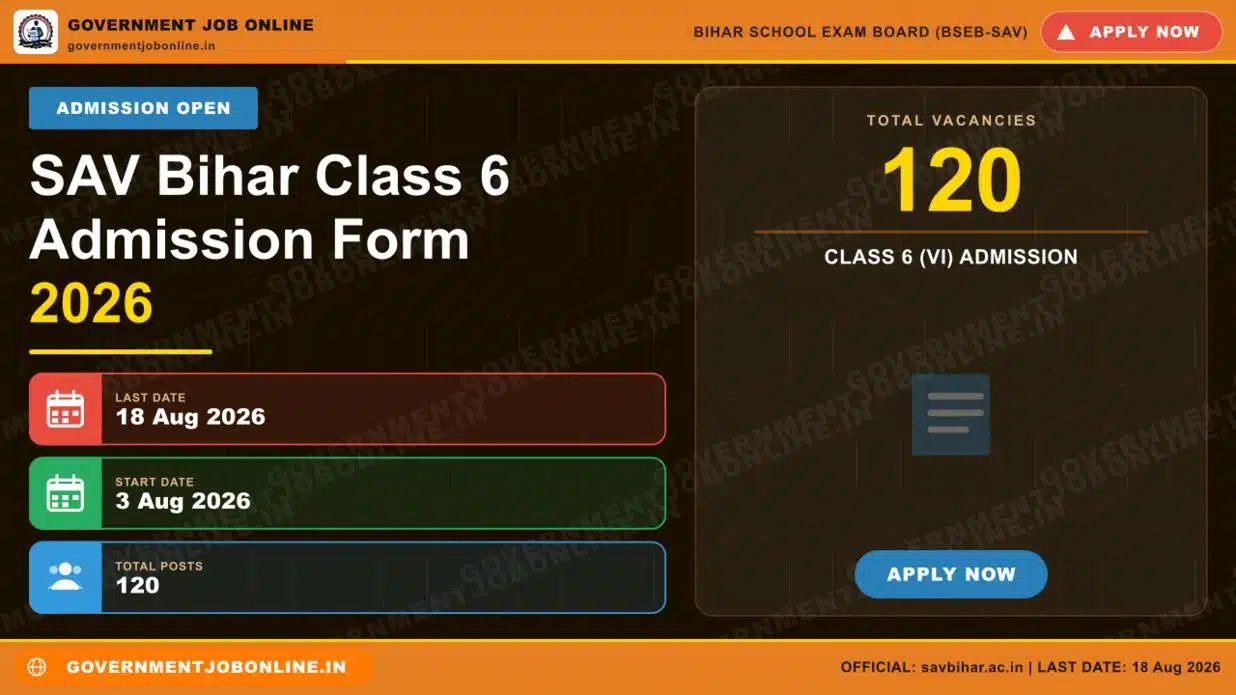SAV Bihar Class 6 Admission Form 2026 - Apply Online 1 SAV Bihar Class 6 Admission Form 2026 - Apply Online