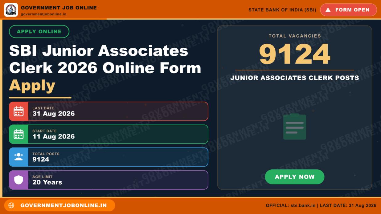SBI Junior Associates Clerk 2026 Online Form Apply 1 SBI Junior Associates Clerk 2026 Online Form Apply