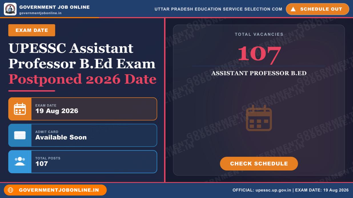 UPESSC Assistant Professor B.Ed Exam Postponed 2026 Date 1 UPESSC Assistant Professor B.Ed Exam Postponed 2026 Date
