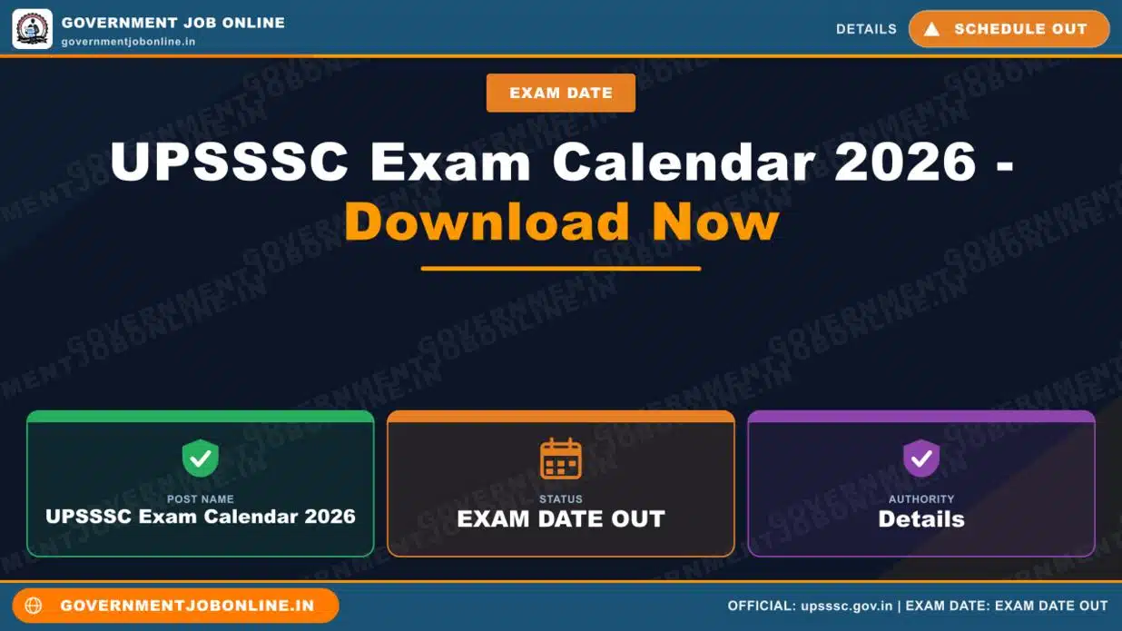 UPSSSC Exam Calendar 2026 – Download Now UPSSSC Exam Calendar 2026 – Download Now