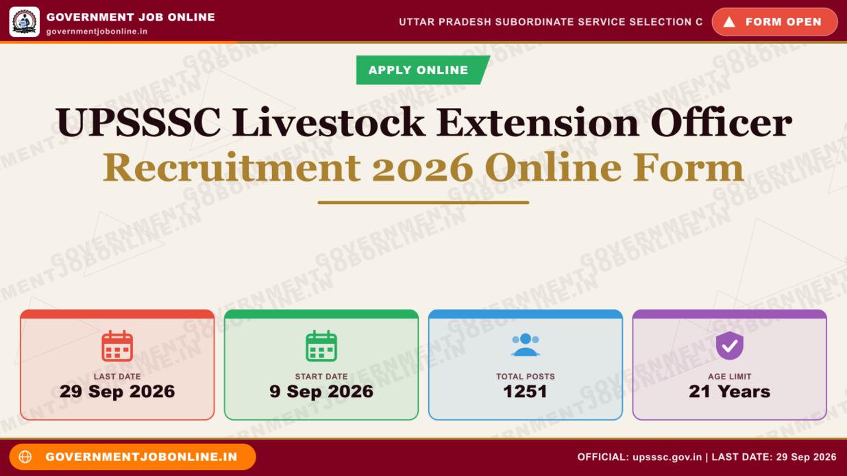 UPSSSC Livestock Extension Officer Recruitment 2026 Online Form 1 UPSSSC Livestock Extension Officer Recruitment 2026 Online Form