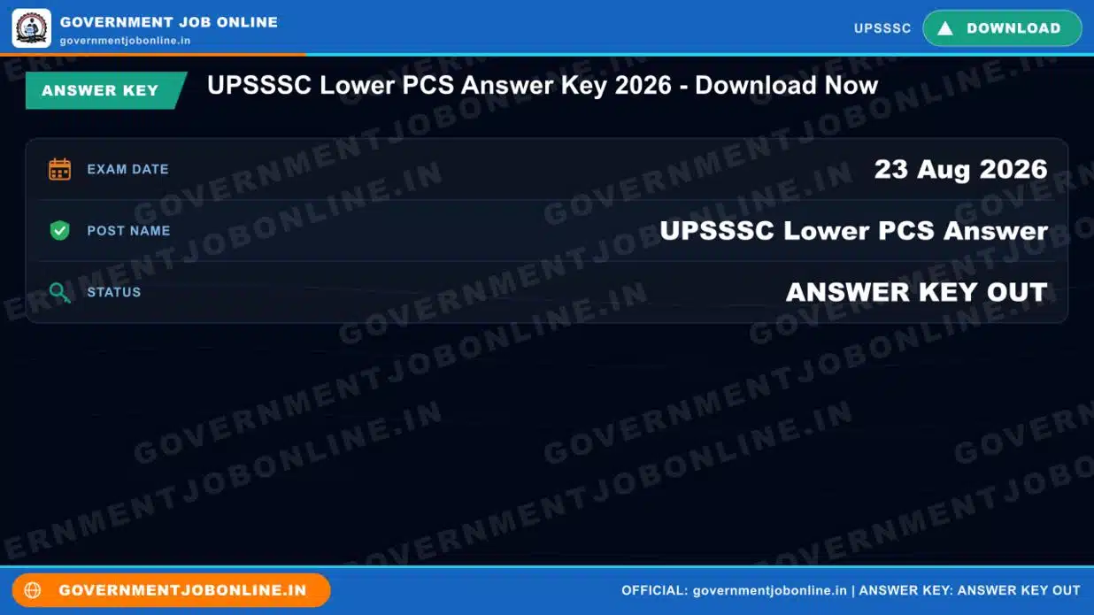 UPSSSC Lower PCS Answer Key 2026 – Download Now 1 UPSSSC Lower PCS Answer Key 2026 – Download Now