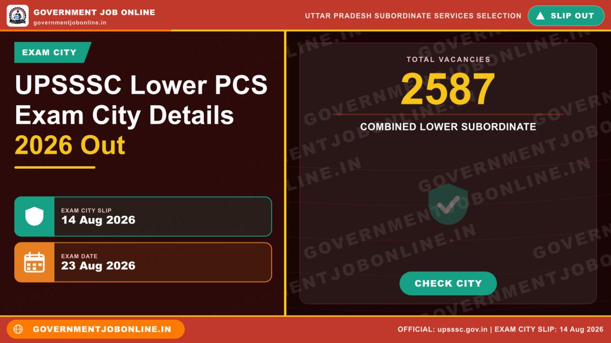UPSSSC Lower PCS Exam City Details 2026 Out – Check Now 1 UPSSSC Lower PCS Exam City Details 2026 Out – Check Now