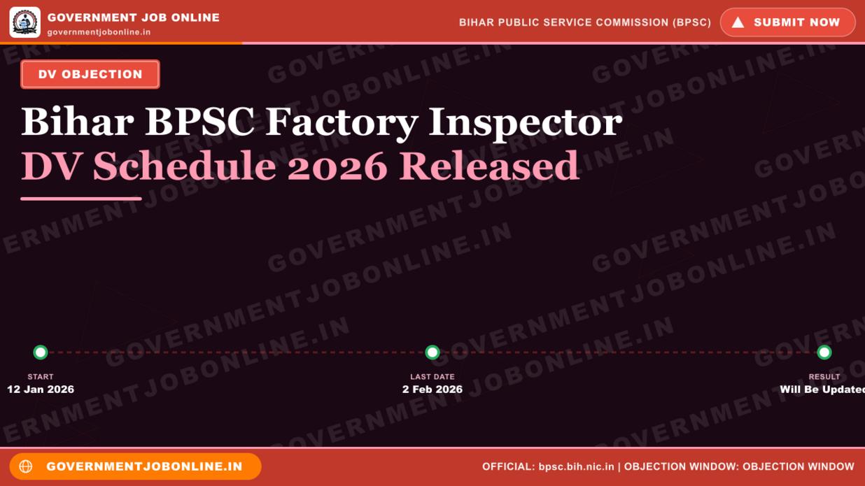 Bihar BPSC Factory Inspector DV Schedule 2026 Released 1 Bihar BPSC Factory Inspector DV Schedule 2026 Released