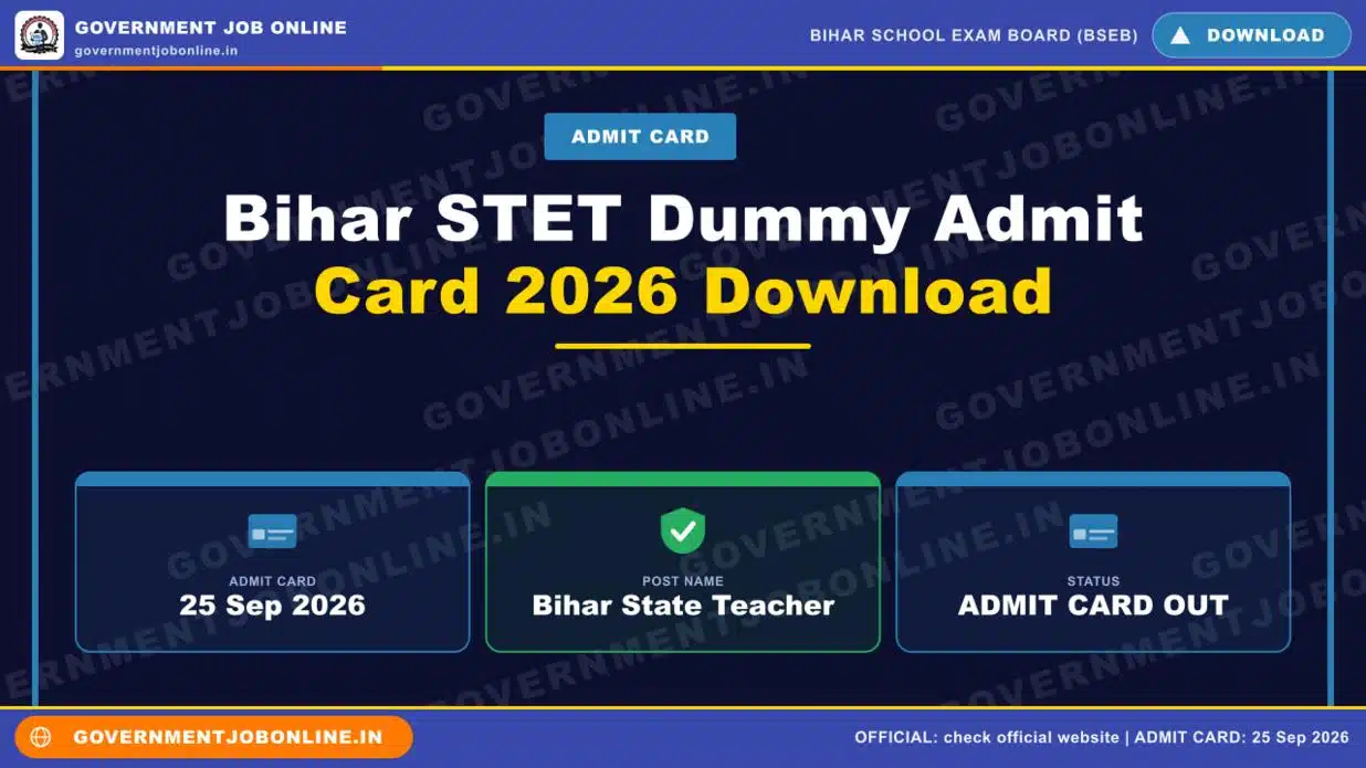 Bihar STET Dummy Admit Card 2026 Download 1 Bihar STET Dummy Admit Card 2026 Download