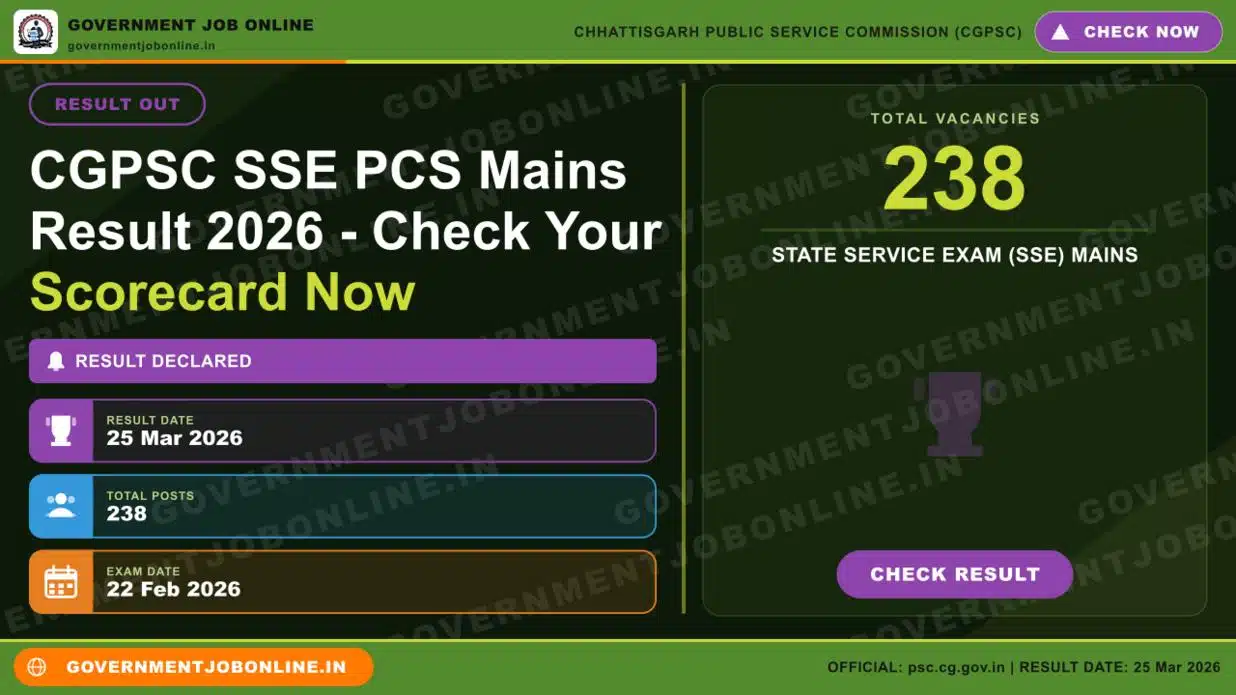 CGPSC SSE PCS Mains Result 2026 – Check Your Scorecard Now 1 CGPSC SSE PCS Mains Result 2026 – Check Your Scorecard Now