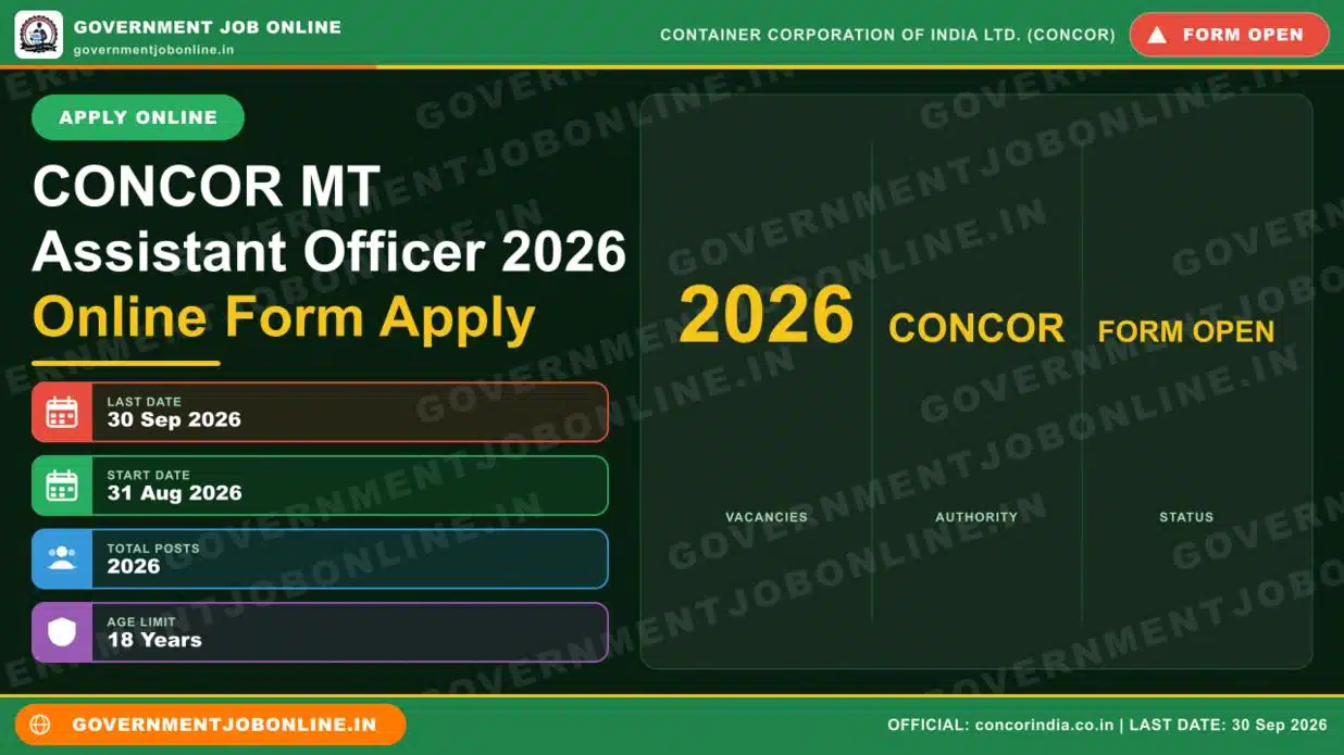 CONCOR MT Assistant Officer 2026 Online Form Apply 1 CONCOR MT Assistant Officer 2026 Online Form Apply
