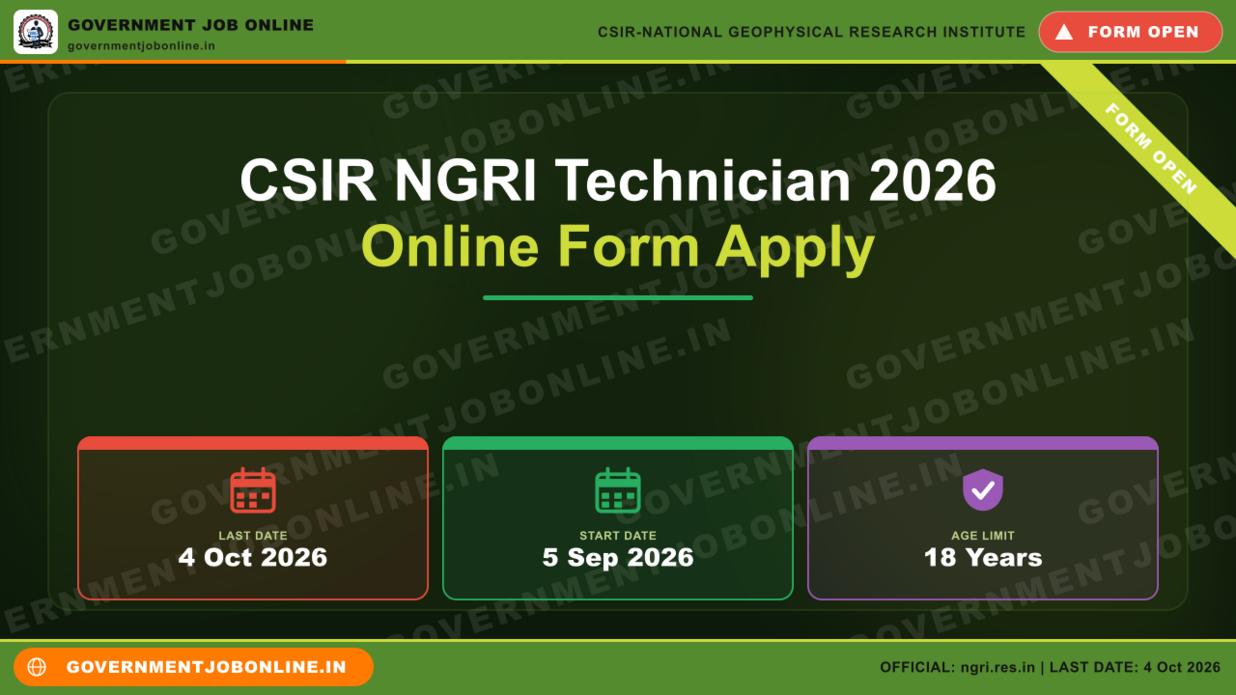 CSIR NGRI Technician 2026 Online Form Apply 1 CSIR NGRI Technician 2026 Online Form Apply