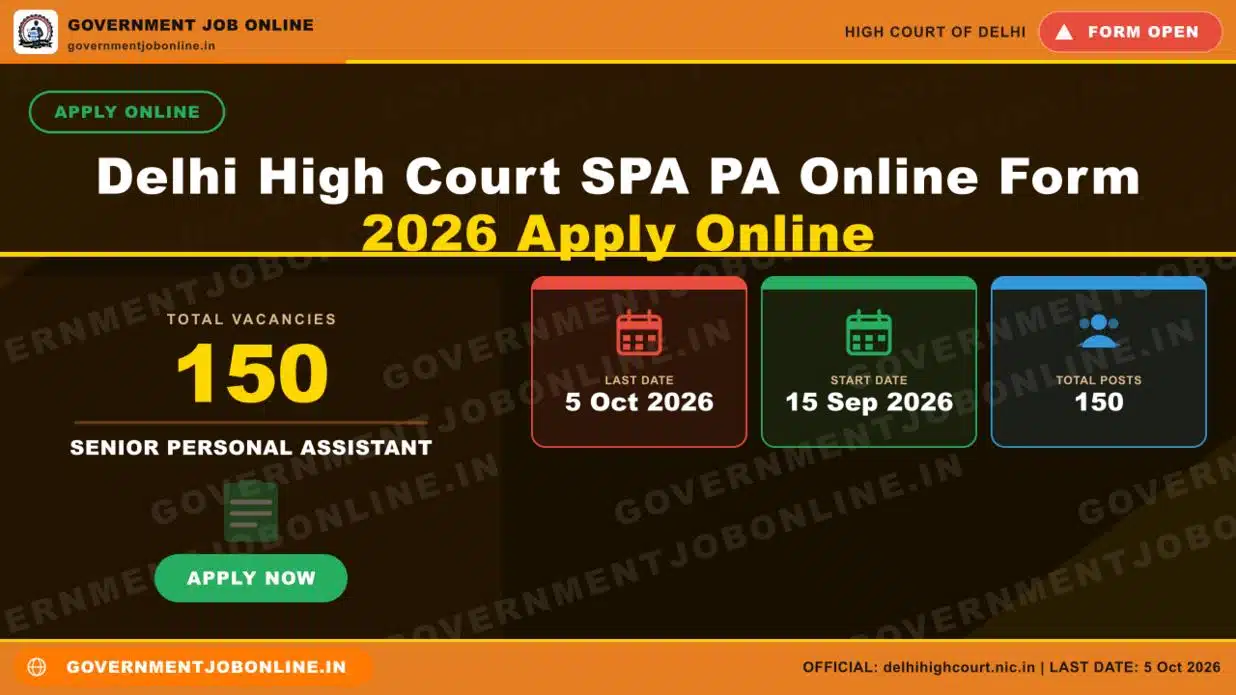 Delhi High Court SPA PA Online Form 2026 Apply Online Delhi High Court SPA PA Online Form 2026 Apply Online