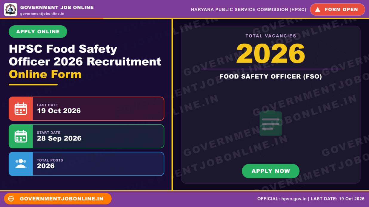 HPSC Food Safety Officer 2026 Recruitment Online Form 1 HPSC Food Safety Officer 2026 Recruitment Online Form